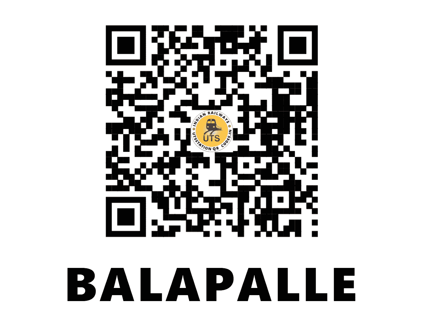 UTS QR Code for BALAPALLE - BLPE - SC (ANDHRA PRADESH)